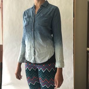 Hollister ombré denim button up shirt